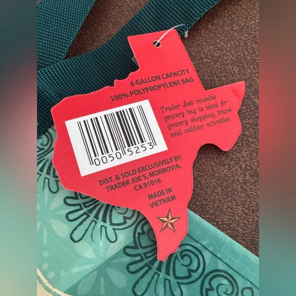 Trader Joes Texas State Rare HTF Reusable Bag Brand New with Tag Grocery Tote